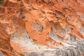 Pattern of red sand dune canyon at the Fairy stream, Mui Ne, Vietnam