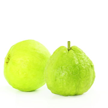 Guava green and fresh on pure white background