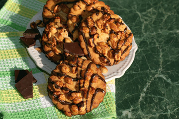 cookies with nuts and chocolate