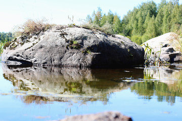 Naklejka na ściany i meble landscape stone on the lake