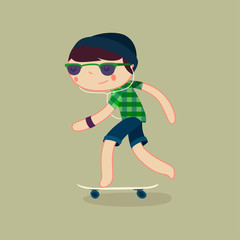 skater boy character. vector illustration © Handdraw