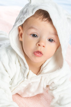 baby on towel
