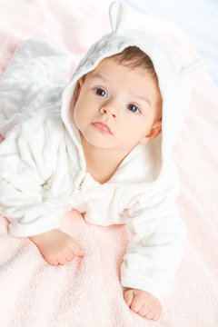 baby on towel