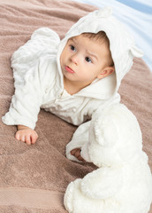 baby on towel