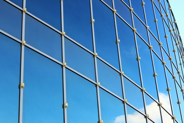 reflection of the sky in the glass windows