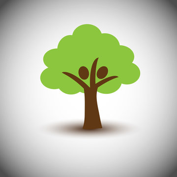 Concept of Eco Buddy with Green Tree -Save Trees