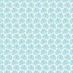 Fototapeta premium Retro Seamless Pattern Seashells Turquoise