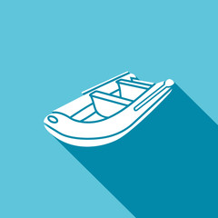 Inflatable boat icon. Vector Illustration.