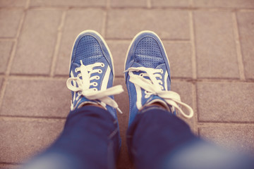 vintage blue shoes