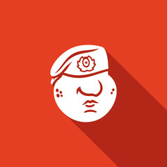 Maroon Military Red Beret of Russian Army Special Forces icon. Vector Illustration.