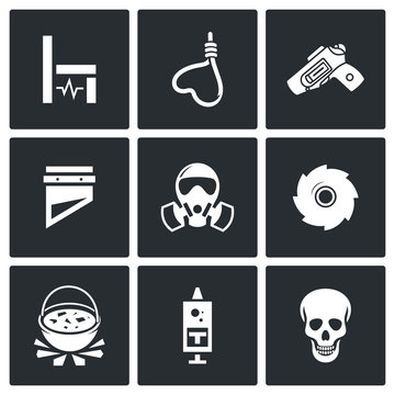 Execution icons. Vector Illustration.