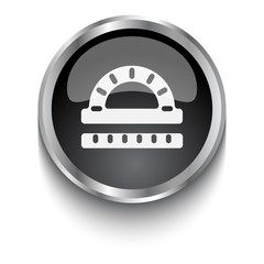 Fototapeta premium White Protractor Ruler symbol on black web button