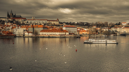 Fototapeta na wymiar Jazz boat in Prague