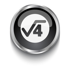 White Square Root symbol on black web button