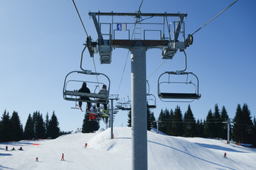 Riding the chair lift