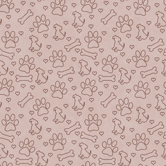 Brown Doggy Tile Pattern Repeat Background