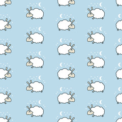 seamless cute sheep pattern.