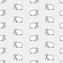 seamless cute sheep pattern.