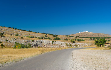 Beautiful autumnal landscape on Ai-Petri mountain tableland in Crimean peninsula