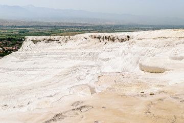 Pamukkale - Cotton Castle - bizarre system of reservoirs with limestone walls. Turkey.