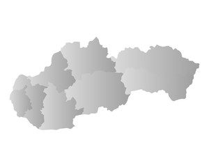Fototapeta na wymiar Karte der Slowakei