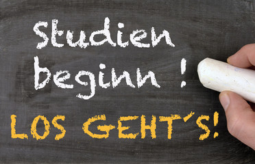 Studienbeginn Tafel