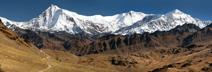 Crédence de cuisine en verre imprimé Dhaulagiri View of Putha Churen Himal and Dhaulagiri Himal