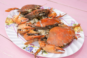 stream crabs seafood on the plate