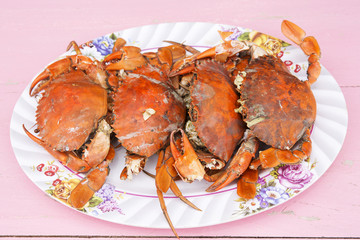 stream crabs seafood on the plate