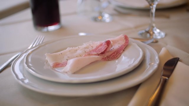 lard and chestnuts, traditional Italian recipe
