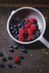 Colander with fresh berries