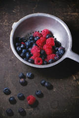 Colander with fresh berries