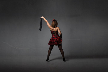 Fototapeta na wymiar burlesque dancer with socks on hand