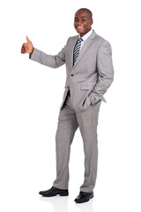 young african business executive giving thumb up