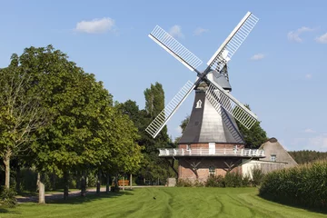 Papier Peint photo Moulins Historische Windmühle in Grefenmoor, Niedersachsen