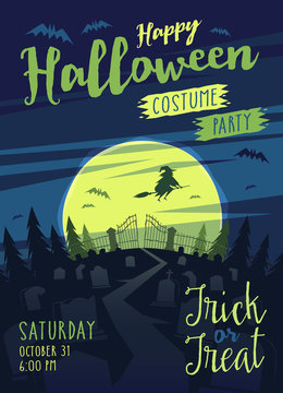 Happy Halloween card \ background \ poster. Vector illustration.