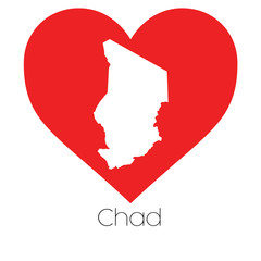 Heart illustration with the shape of Chad