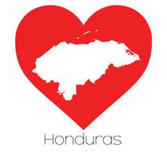Heart illustration with the shape of Honduras