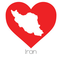 Heart illustration with the shape of Iran