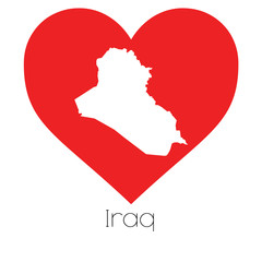 Heart illustration with the shape of Iraq