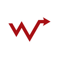 Red W Arrow Forward Icon