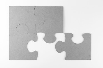 White empty copy space background with puzzle pieces 