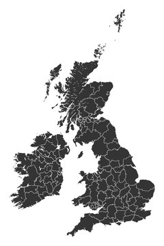 Map British Regions Counties States