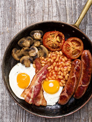 rustic full english breakfast
