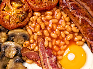full english breakfast food background
