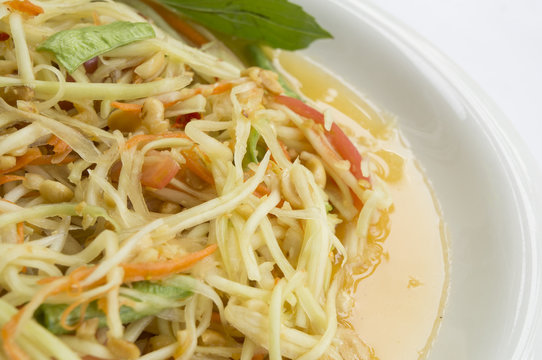 papaya salad thai tradition healthy vegetable concept