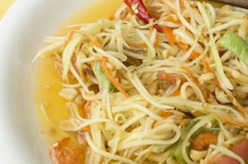 papaya salad thai tradition healthy vegetable concept