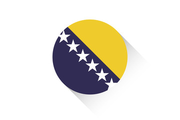 Round flag with shadow of Bosnia