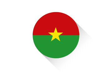 Round flag with shadow of Burkina Faso