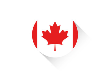 Round flag with shadow of Canada